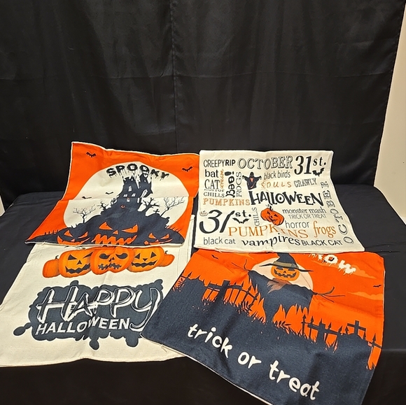 Other - Lot Of 4 Pillow Covers 18" x 18" Each Decorative Halloween Festive For Couch